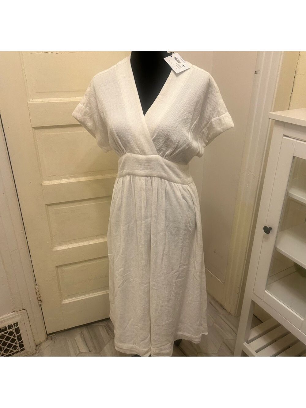 NE2 Hatch The White Carolina Dress Cotton Minimalist Comfort Resort Maternity